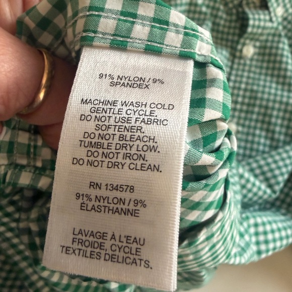 Vineyard Vines Green Gingham Boys Shirt - Picture 7 of 9